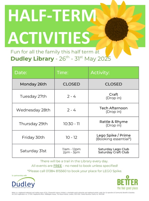 Dudley Library - Children's Half Term Activities